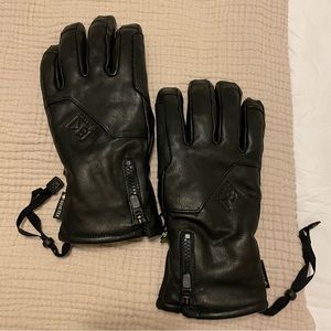 Burton AK Black Leather Medium Gloves